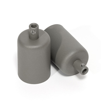 Dark gray metal ceiling cup with metal cable lock Kolorowe Kable