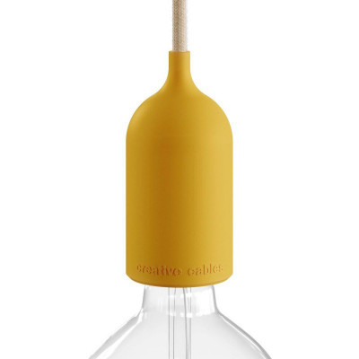 EIVA PASTEL yellow silicone external lamp holder E27 IP65 with the possibility of self-assembly to the lampshade Creative-Cables