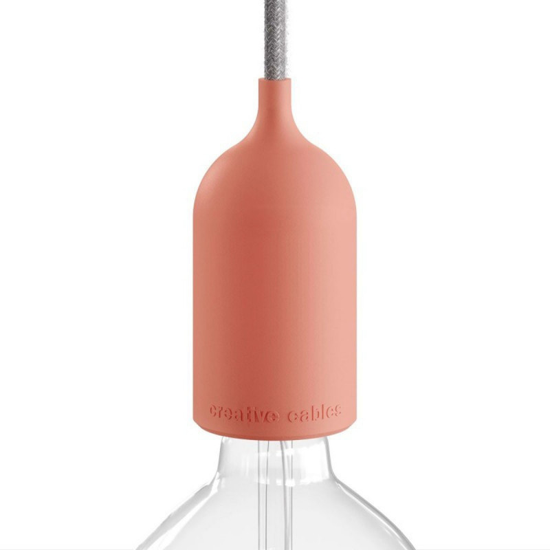 EIVA PASTEL pink silicone external lamp holder E27 IP65 with the possibility of self-assembly to the lampshade Creative-Cables