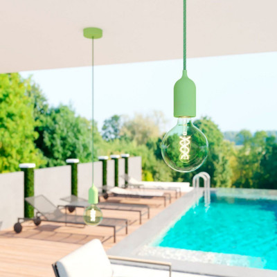 EIVA PASTEL green silicone external lamp holder E27 IP65 with the possibility of self-assembly to the lampshade Creative-Cables