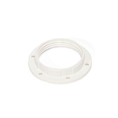 Biały plastikowy pierścień do oprawki E27 umożliwiający montaż klosza lub abażuru Kolorowe Kable