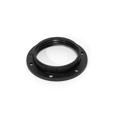 Czarny plastikowy pierścień do oprawki E27 umożliwiający montaż klosza lub abażuru Kolorowe Kable
