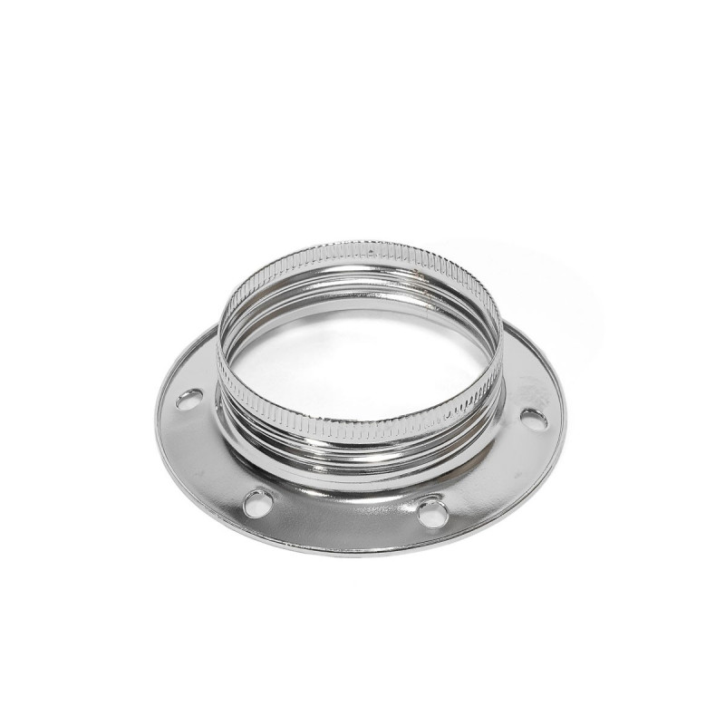 Chromowany metalowy pierścień do oprawki E27 umożliwiający montaż klosza lub abażuru Kolorowe Kable