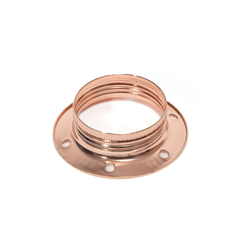 Miedziany metalowy pierścień do oprawki E27 umożliwiający montaż klosza lub abażuru Kolorowe Kable