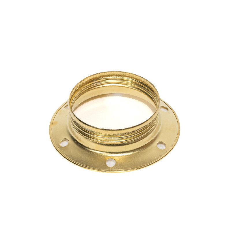 Złoty metalowy pierścień do oprawki E27 umożliwiający montaż klosza lub abażuru Kolorowe Kable