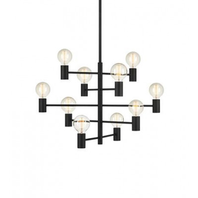 Lampa Wisząca PARIS 10x60W Czarna 107187 MARKSLOJD