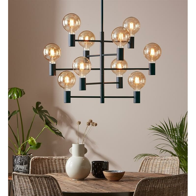 Hanging lamp PARIS 10x60W Black 107187 MARKSLOJD
