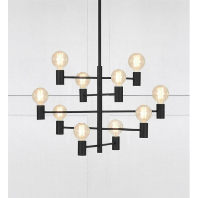 Hanging lamp PARIS 10x60W Black 107187 MARKSLOJD