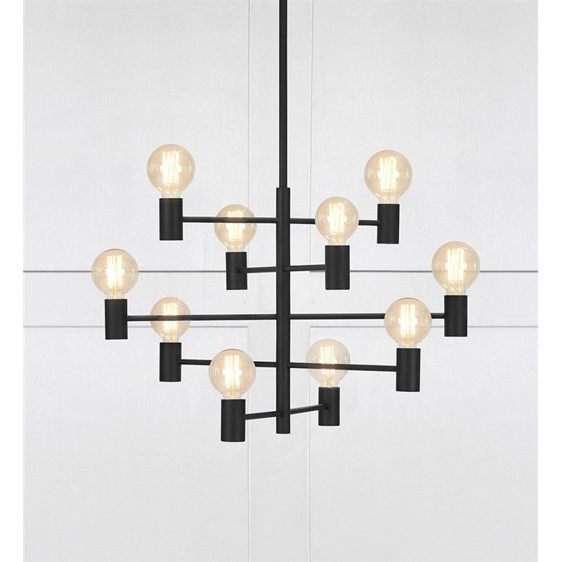 Hanging lamp PARIS 10x60W Black 107187 MARKSLOJD