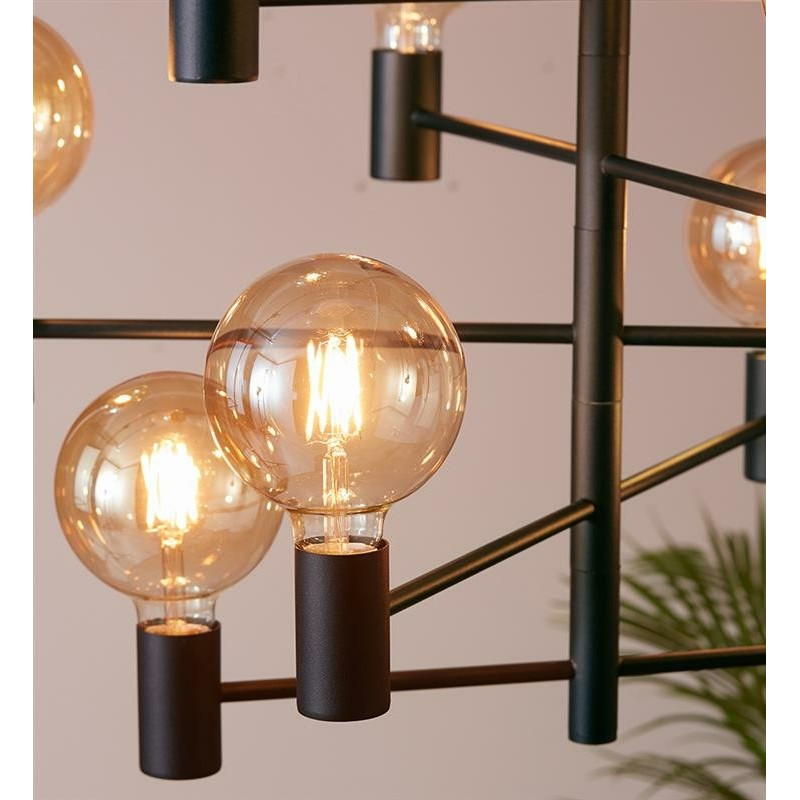 Hanging lamp PARIS 10x60W Black 107187 MARKSLOJD