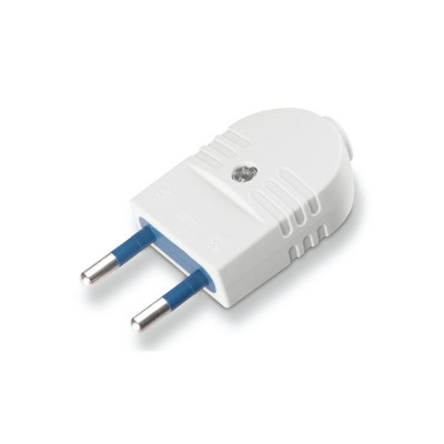 White plastic flat plug for 2x0.75mm2 cables Scame