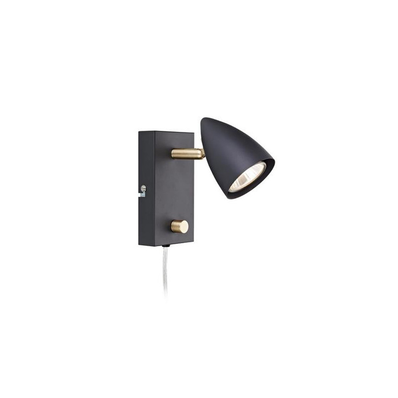 Lamp CIRO Wall lamp 1L Black / Gold Brushed 106318 MARKSLOJD