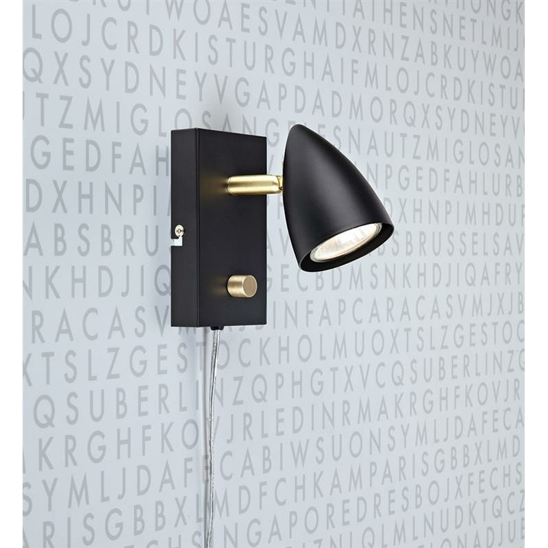 Lamp CIRO Wall lamp 1L Black / Gold Brushed 106318 MARKSLOJD