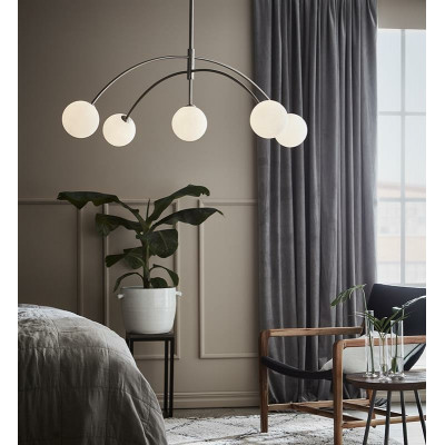 Hanging lamp HEAVEN 5x28W Steel / White 107559 MARKSLOJD
