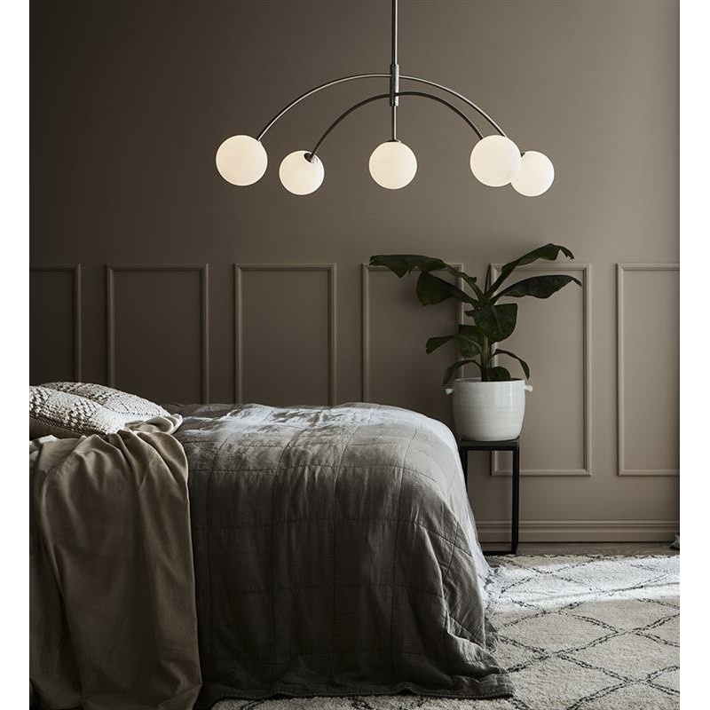 Hanging lamp HEAVEN 5x28W Steel / White 107559 MARKSLOJD