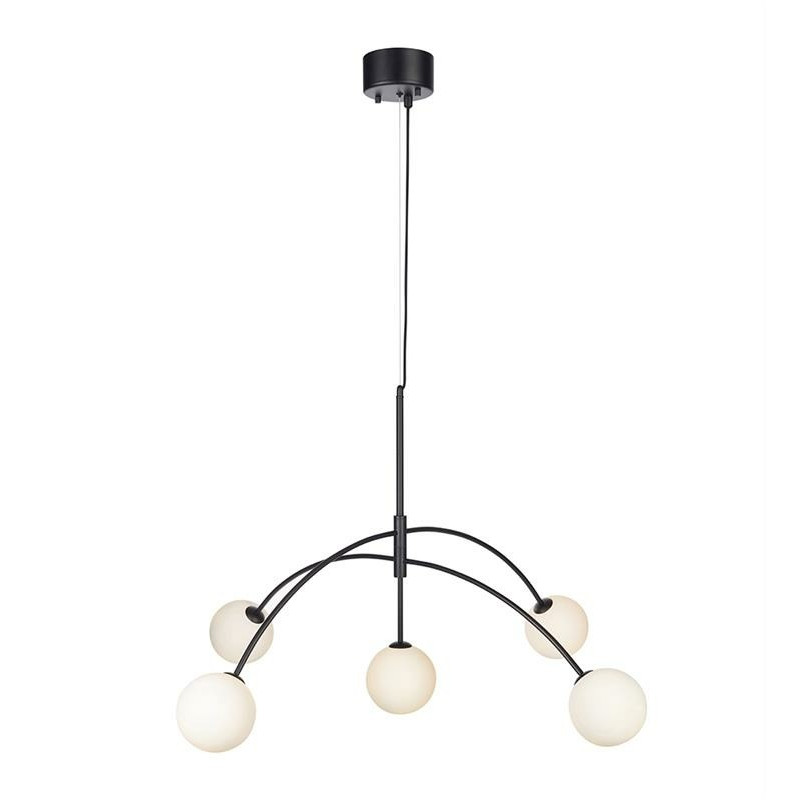 Hanging lamp HEAVEN 5x28W black / White 107560 MARKSLOJD