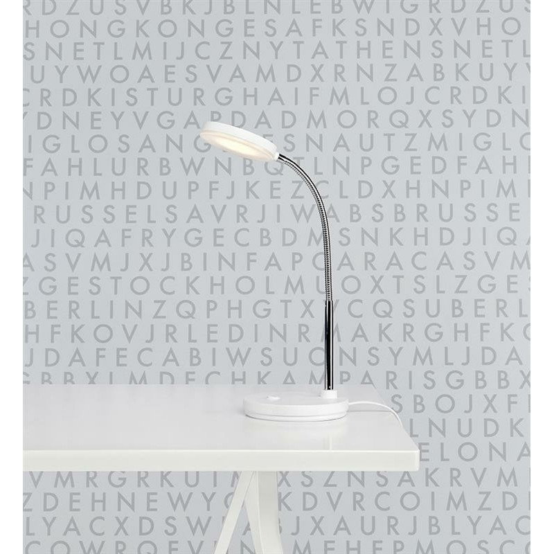 Floor lamp FLEX 5W LED White / Chrome 106464 Table Lamp FLEX 5W LED White / Chrome 106466 MARKSLOJD