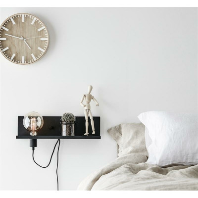 Wall lamp / shelf MULTI USB 60W black 106482 MARKSLOJD