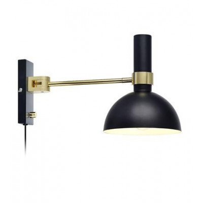 Wall lamp LARRY 60W Black / Gold Brushed 106970 MARKSLOJD