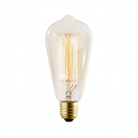 Decorative 60W Straight ST64 64mm filament lamp in retro style by Edison