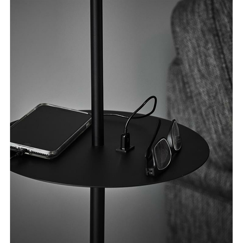 Floor lamp LINEAR 40W E14 USB Black 107307 MARKSLOJD