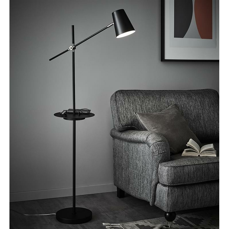 Floor lamp LINEAR 40W E14 USB Black 107307 MARKSLOJD