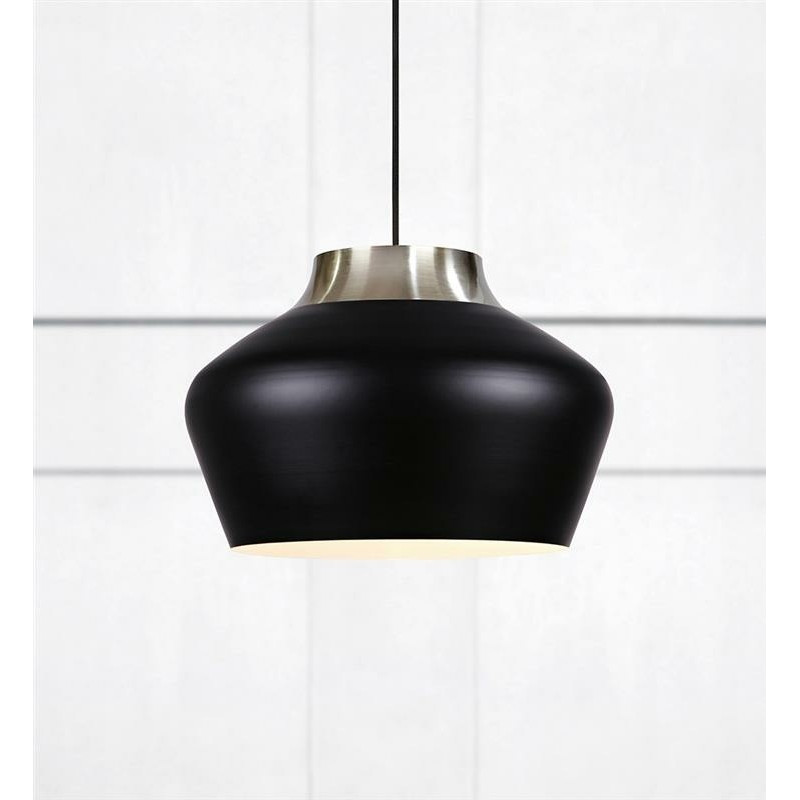Hanging Lamp KOM 60W Black / Steel 107378 MARKSLOJD