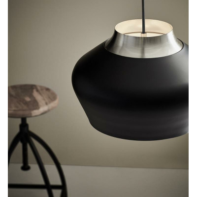 Hanging Lamp KOM 60W Black / Steel 107378 MARKSLOJD