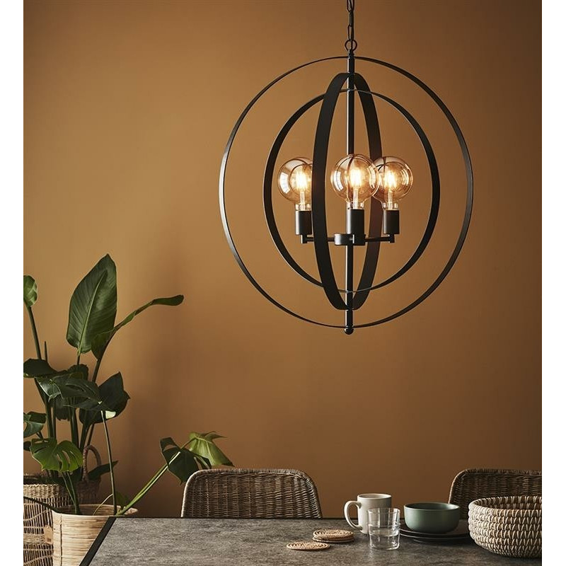 Hanging lamp ORBIT 3x60W E27 BLACK MAT 107942 MARKSLOJD
