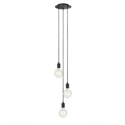 Hanging lamp SKY 3x60W E27, Round, black 106334 MARKSLOJD