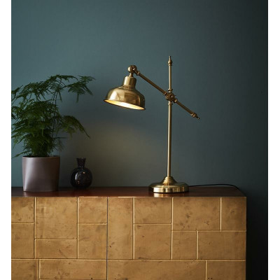 Lampa stołowa / biurkowa GRIMSTAD 60W E27 ciemny mosiądz 108116  MARKSLOJD