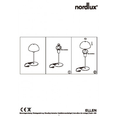Table / desk lamp ELLEN E14 40W black 48555003 Nordlux