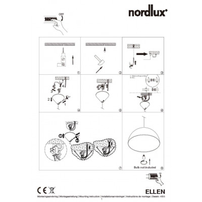 Hanging / ceiling lamp ELLEN 30 E27 40W black 48563003 Nordlux