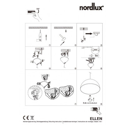 Hanging / ceiling lamp ELLEN 40 E27 40W white 48573001 Nordlux