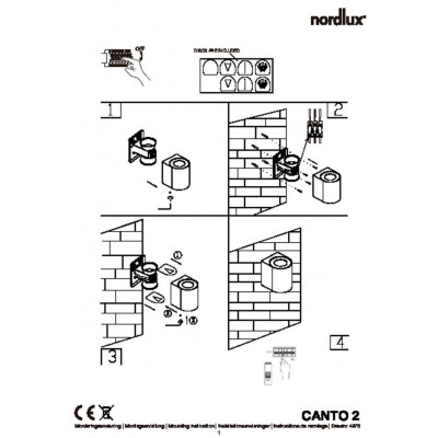 Kinkiet CANTO 2 2X6W LED IP44 ocynkowany 49701031 Nordlux