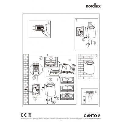 Wall lamp CANTO 2 2X6W LED IP44 brass 49701035 Nordlux