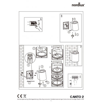 Kinkiet CANTO 2 2X6W LED IP44 szary 49701010 Nordlux