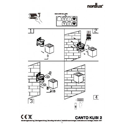 Wall lamp CANTO 2 2X5W LED IP44 galvanized 49701031 Nordlux