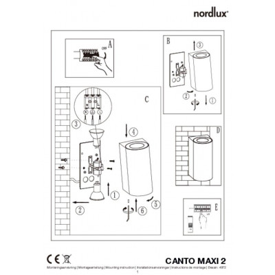 Kinkiet CANTO MAXI 2 2X28W GU10 IP44 srebrny 49721034 Nordlux