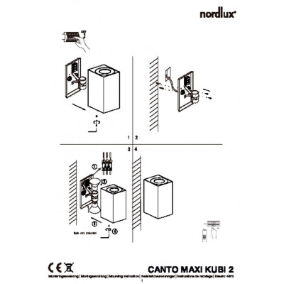 Wall lamp CANTO MAXI KUBI 2 2X28W GU10 IP44 galvanized 49731031 Nordlux