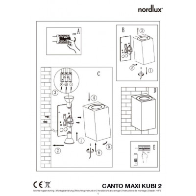 Kinkiet CANTO MAXI KUBI 2 2X28W GU10 IP44 biały 49731001 Nordlux