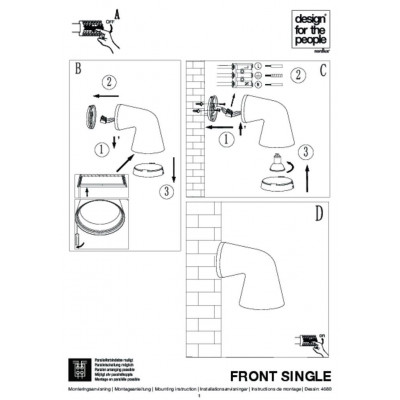 Kinkiet FRONT SINGLE 28W GU10 IP44 czarny 46801003 Nordlux