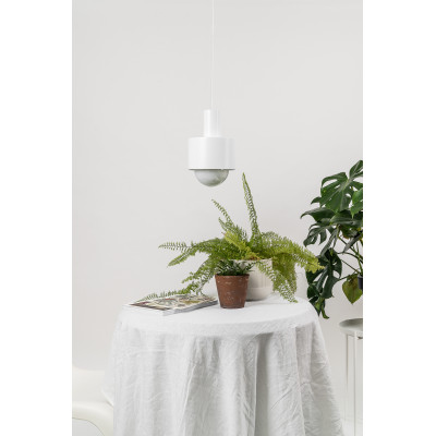 Pojedyncza biała sufitowa lampa wisząca ENKEL UMMO