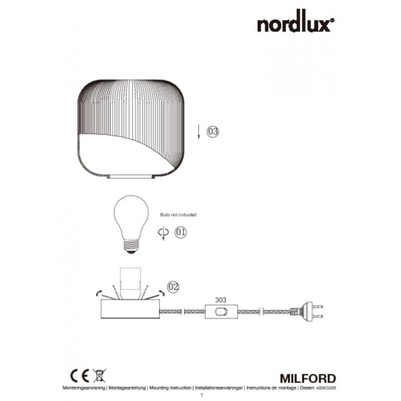 Table / desk lamp Milford E27 4W 48915001 Nordlux