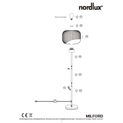 Lampa podłogowa / stojąca Milford E27 40W biała 48924001 Nordlux