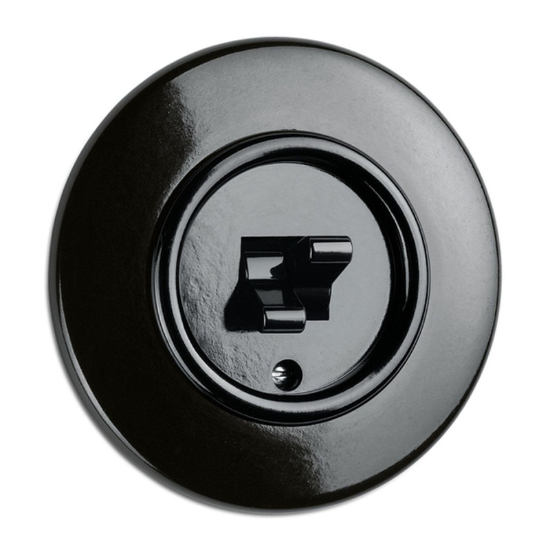 Rustic Bakelite Flush-mounted Retro Double Lever Switch - Black Without Frame 100571 THPG
