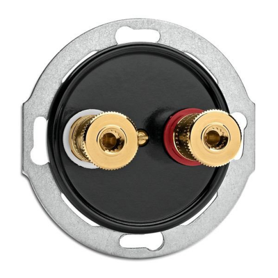 Rustic Bakelite Flush-Mounted WBT Retro Speaker Socket - Black Without Frame 100737 THPG