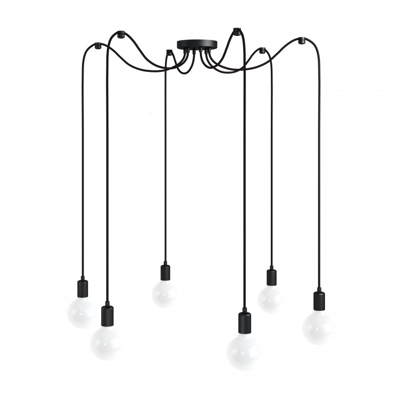 Black spider lamp Loft multi metal line X6 pendant lamp Kolorowe Kable