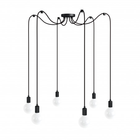 Black spider lamp Loft multi metal line X6 pendant lamp Kolorowe Kable