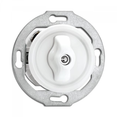 Rustic Porcelain Flush-mounted Retro Double Swivel Switch - White No Frame 186879 THPG